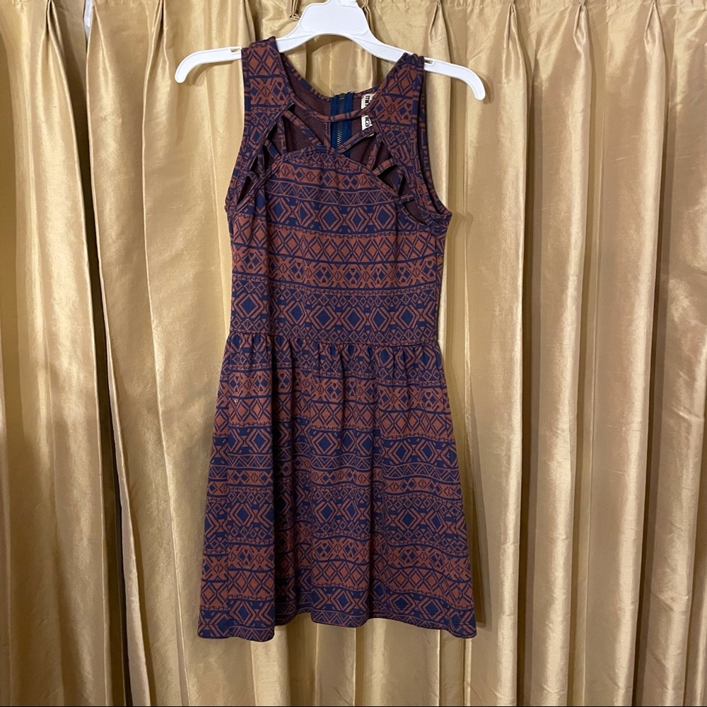 Geometric, cut out, skater dress